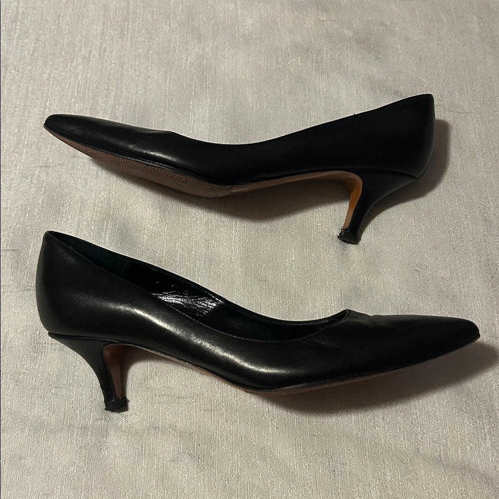 Vero Cucio Black Pointed Toe Heels Made in Italy - Picture 5 of 6